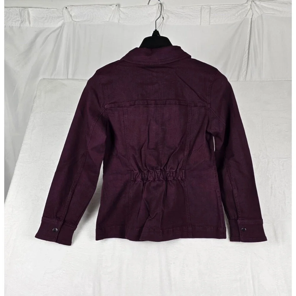 Universal Standard Jean Jacket Women’s Purple 4XS Cotton-Blend Stretch Snaps - Picture 2 of 8